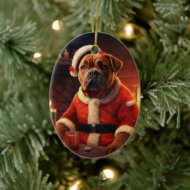 Boxer Gift, Pet Gift, Hund polis, julklapp Julgransprydnad Keramik (Träd)
