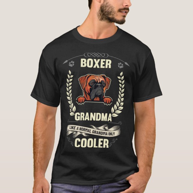 Boxer Grandma Like A Normal Grandma Only Cooler T Shirt (Framsida)
