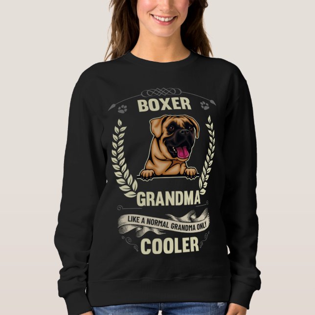 Boxer Grandma Like A Normal Grandma Only Cooler    T Shirt (Framsida)