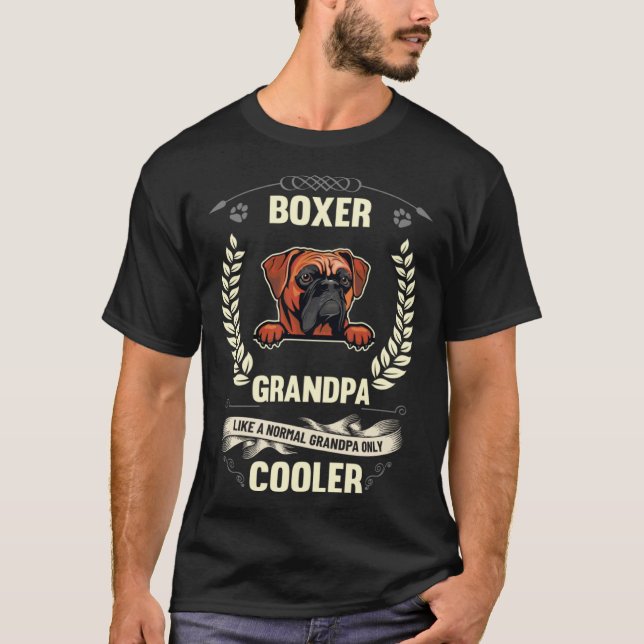 Boxer Grandpa Like A Normal Grandpa Only Cooler T Shirt (Framsida)