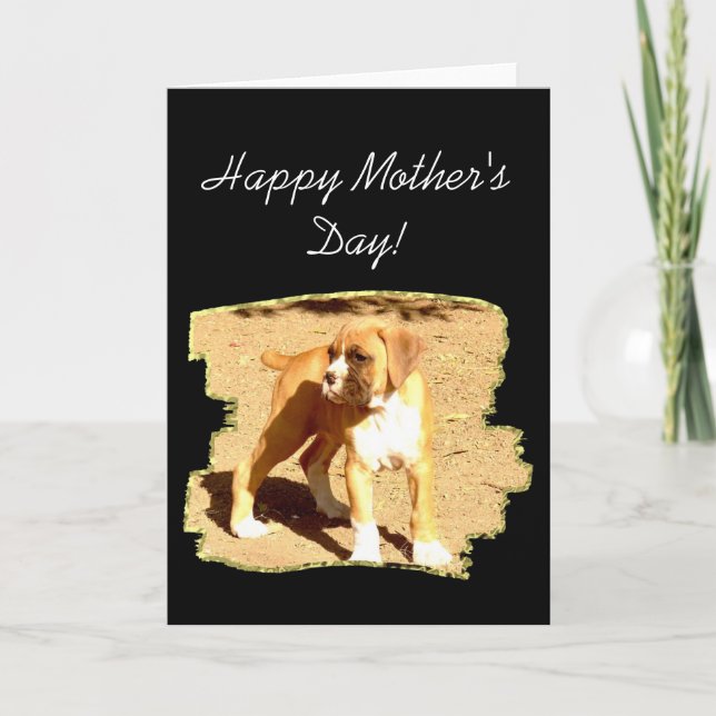 Boxer Greeting Card lycklig Mors dag Kort (Framsida)