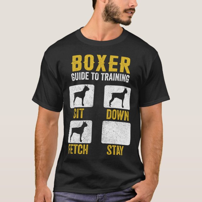 Boxer Guide To Training  Dog Mom Dad  Owners T Shirt (Framsida)