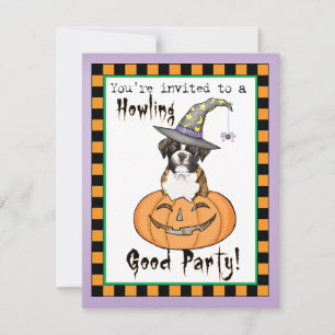 Boxer Halloween-inbjudan Kort