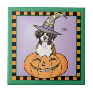 Boxer Halloween Kakelplatta