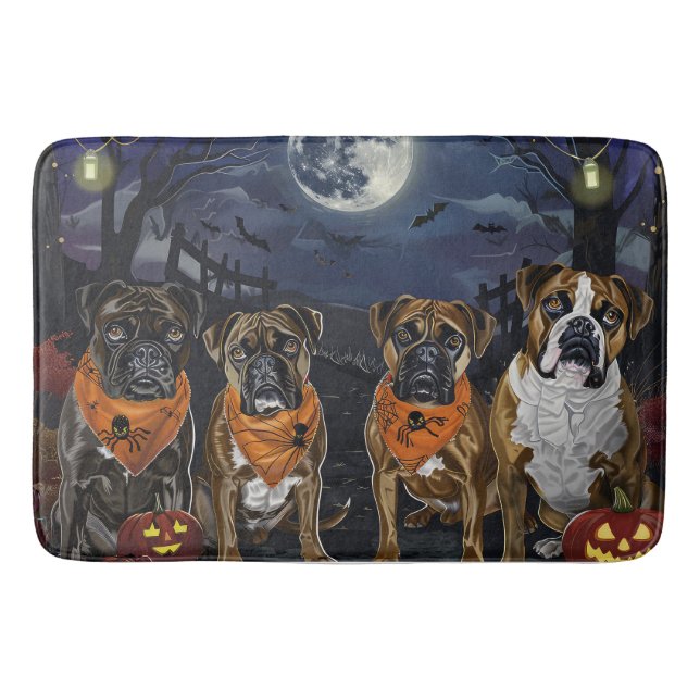 Boxer Halloween Kuslig Badrumsmatta (Framsidan)
