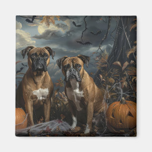 Boxer Halloween Night Doggy Delight Magnet