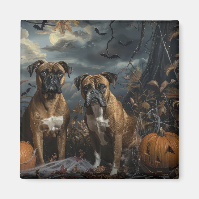 Boxer Halloween Night Doggy Delight Magnet (Framsidan)