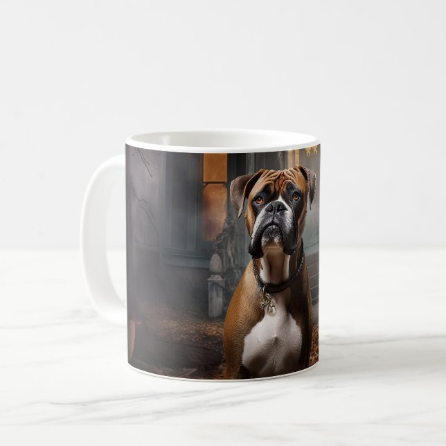 Boxer Halloween Scary Kaffemugg (Framsida vänster)