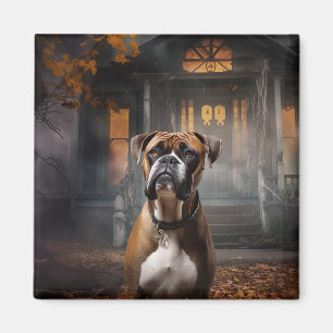 Boxer Halloween Scary Magnet