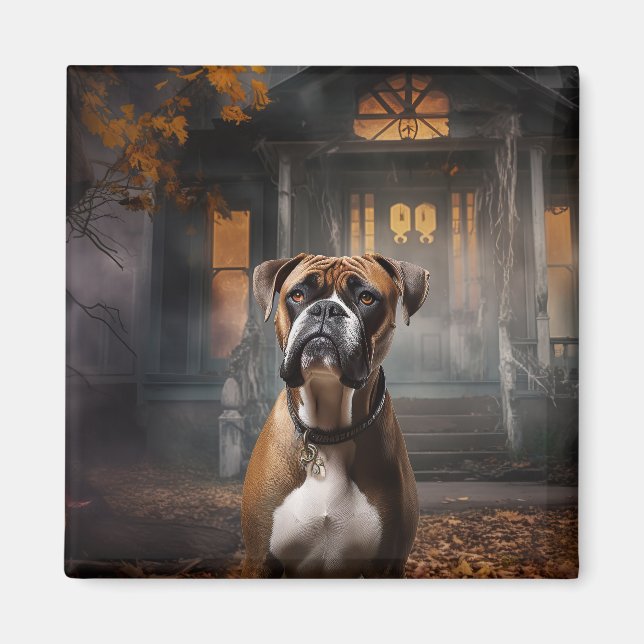 Boxer Halloween Scary Magnet (Framsidan)
