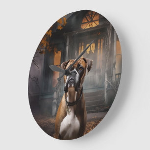 Boxer Halloween Scary Stor Klocka