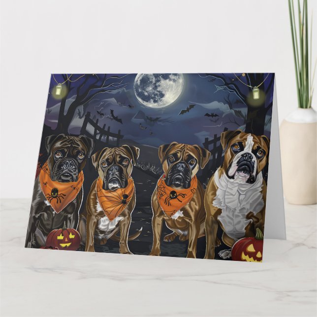 Boxer Halloween Spooky Kort (Framsida)