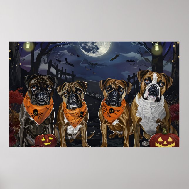 Boxer Halloween Spooky Poster (Framsidan)
