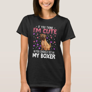 Boxer Heart Valentine Day Animal for Womens Kids T Shirt