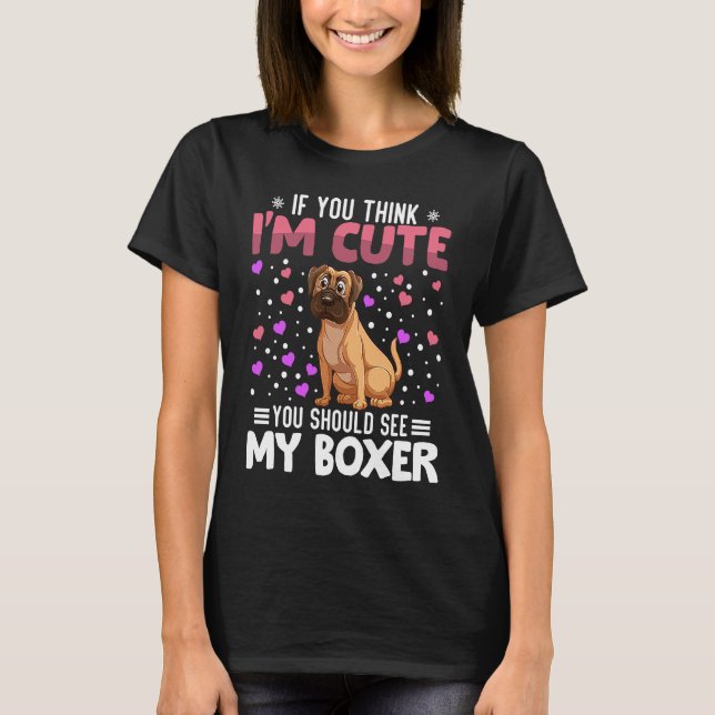 Boxer Heart Valentine's Day Animal For Womens Kids T Shirt (Framsida)