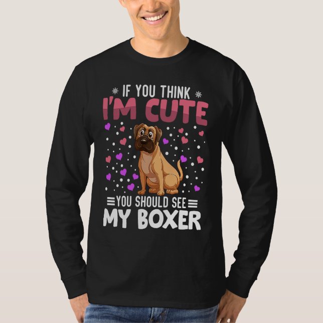 Boxer Heart Valentine's Day Animal For Womens Kids T Shirt (Framsida)