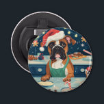 Boxer Helgdag Baking: God jul Flasköppnare<br><div class="desc">Fånga helgdag glädje att baka med den här härliga scenen med en glad kock omgiven av julgransar och festliga dekorationer. En hjärteberande firande av årstidens sötaste traditioner.</div>