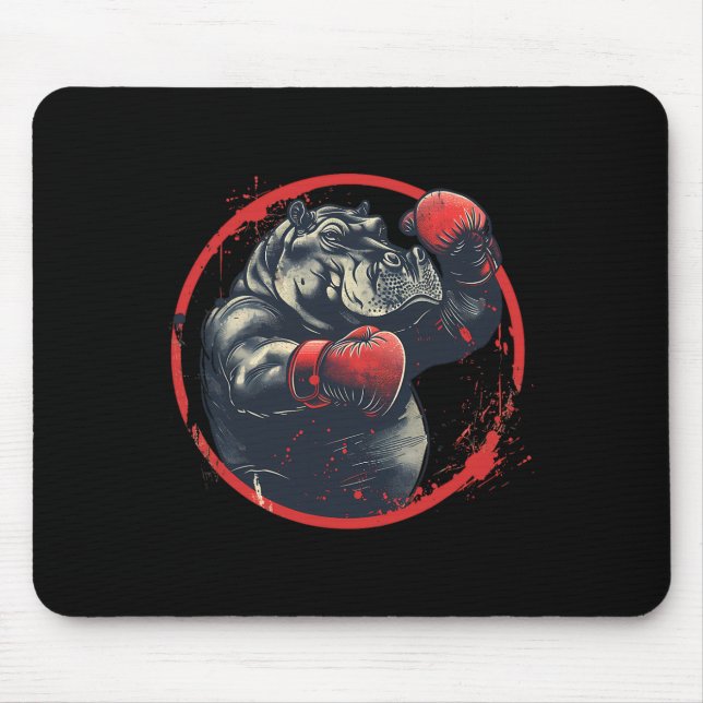 Boxer Hippo With Boxing Gloves Kickboxing Funny Bo Musmatta (Framsidan)