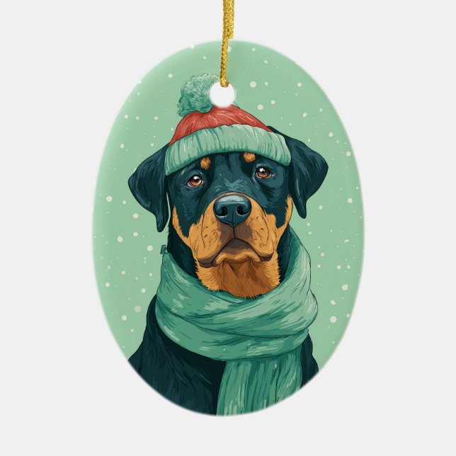 Boxer Holiday Souvenir Julgransprydnad Keramik (Framsidan)