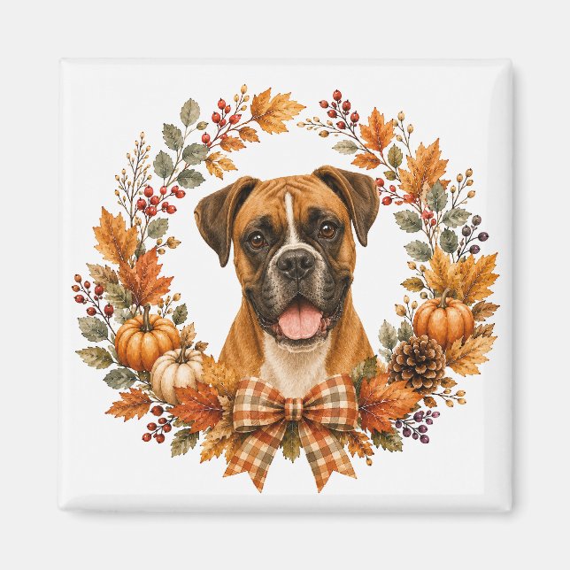 Boxer Höstkrans Magnet (Framsidan)