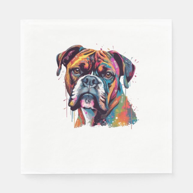 Boxer Hund 2 Pappersservett (Framsidan)