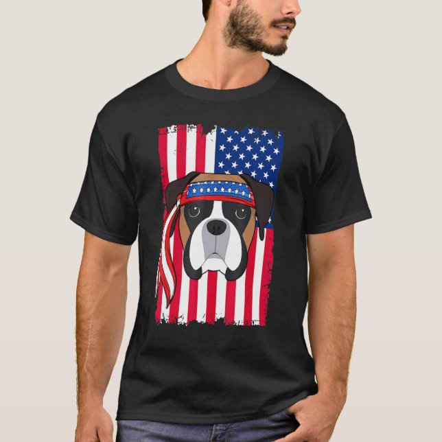 Boxer Hund 2 T Shirt (Framsida)