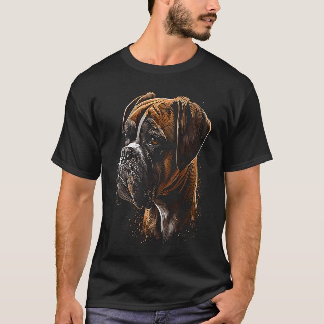 Boxer Hund 3 T Shirt (Framsida)