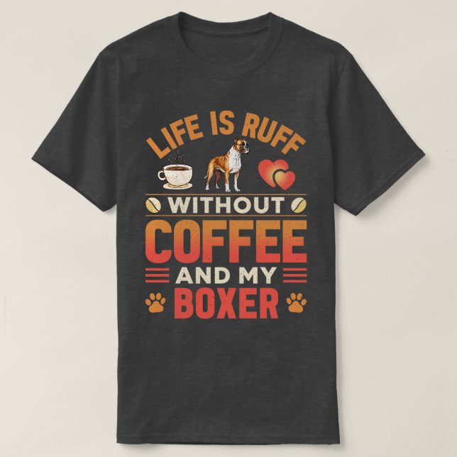 Boxer Hund 6 T Shirt (Design framsida)