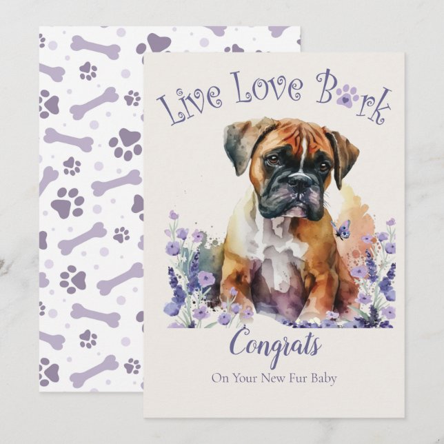 Boxer Hund Adoption, Gotcha Day Kort (Fram/baksida)