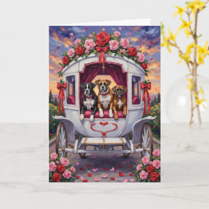 Boxer Hund Alla Hjärtans Dag  Kort