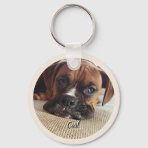 Boxer Hund älskare Anpassningsbar Photo Keychain K
