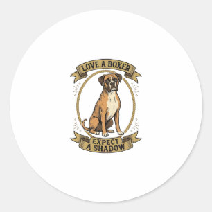 Boxer Hund Älskare Tröja Vintage Gravyr Rolig Husd Runt Klistermärke
