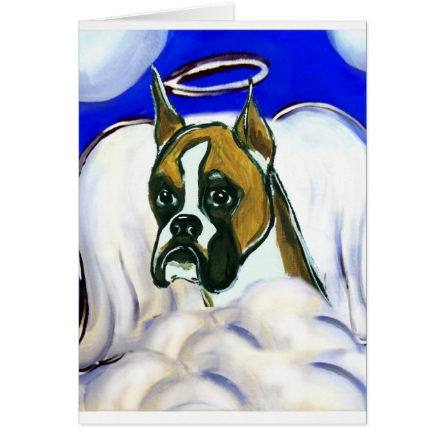 Boxer hund angel hälsningskort (Framsidan)