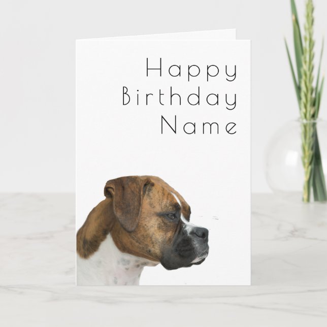 Boxer Hund Art Deco-födelsedagskort Kort (Framsida)
