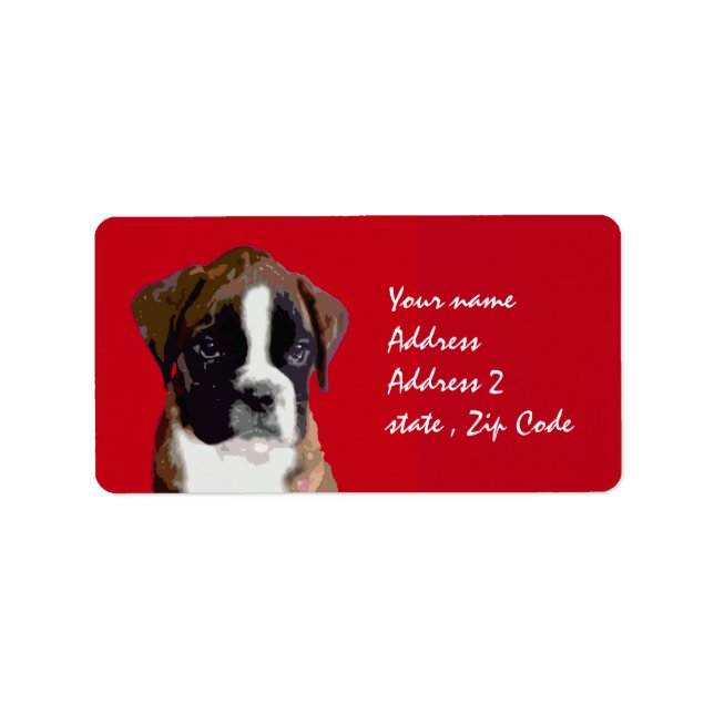 Boxer Hund Art Red-adressetiketter Adressetikett (Framsidan)