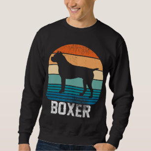 Boxer Hund aveln - Retro Rainbow Sunset Kärlek Hun Lång Ärmad Tröja