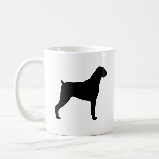 Boxer Hund aveln Silhouettes Kaffemugg (Vänster)