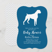 Boxer Hund Baby Shower Blue Boy