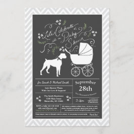 Boxer Hund Baby Shower Gender Neutral Inbjudningar