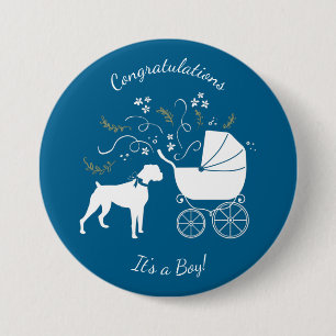 Boxer Hund Baby Shower Knapp