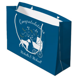 Boxer Hund Baby Shower Puppy Blue Boy