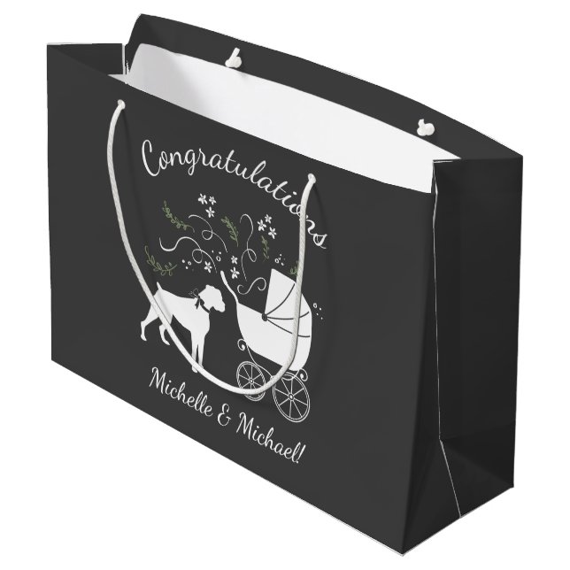 Boxer Hund Baby Shower Puppy Grått (Baksidan Vinklad)