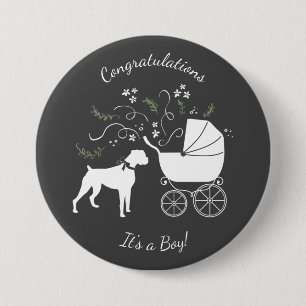 Boxer Hund Baby Shower Puppy Knapp