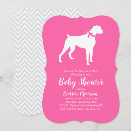 Boxer Hund Baby Shower Rosa Girl Inbjudningar