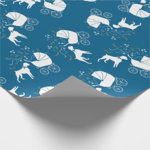 Boxer Hund Babyskor Puppy Blue Boy Presentpapper