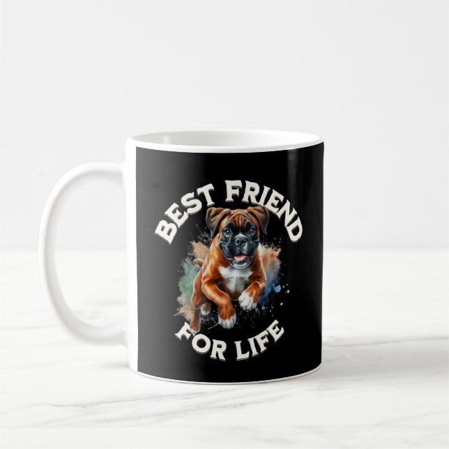 Boxer Hund Bästa vän för livet Kaffemugg (Vänster)