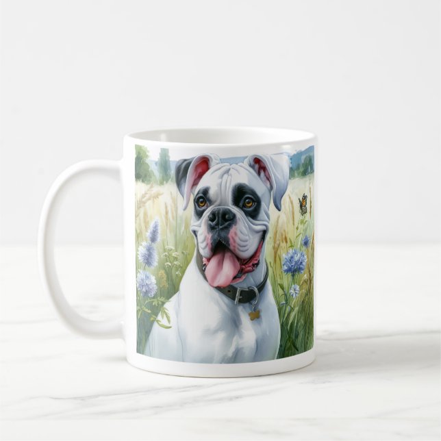 Boxer Hund Beauty, med vattenfärg Kaffemugg (Vänster)