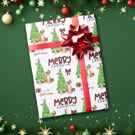 Boxer Hund, Bird och Julgran Presentpapper