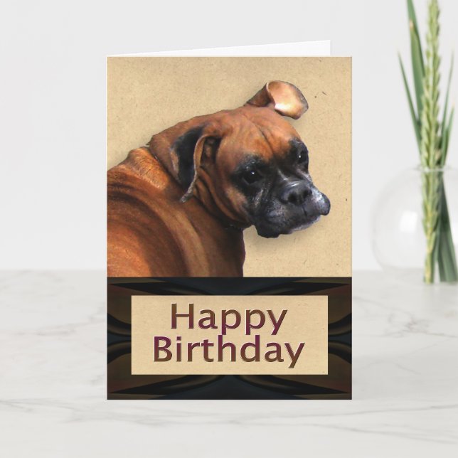 Boxer Hund Birthday Card Kort (Framsida)