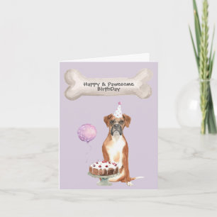 Boxer hund Birthday Helgkort